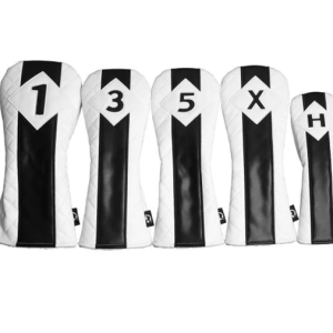 Sahara White Quilted Retro Golf Headcover Set - 5 Pack